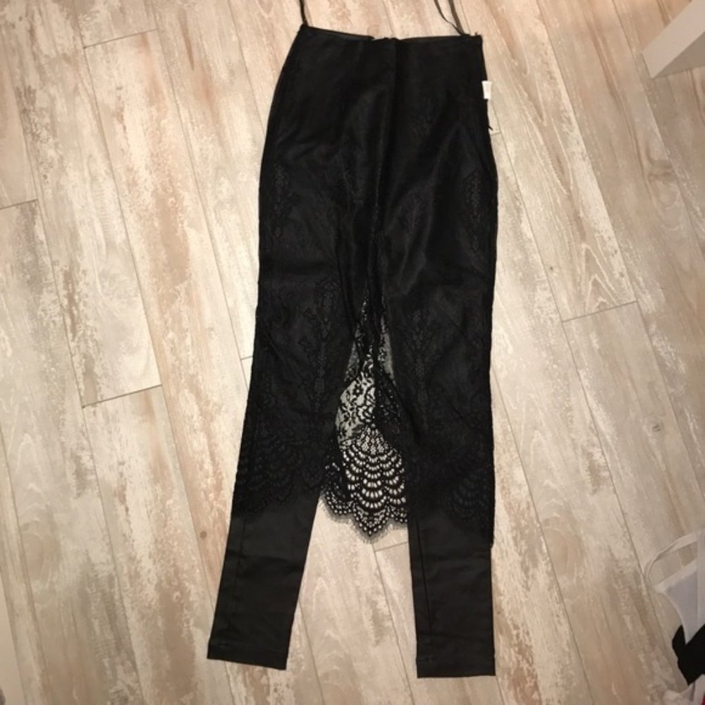 Lace skirt overlay leggings by asilio
